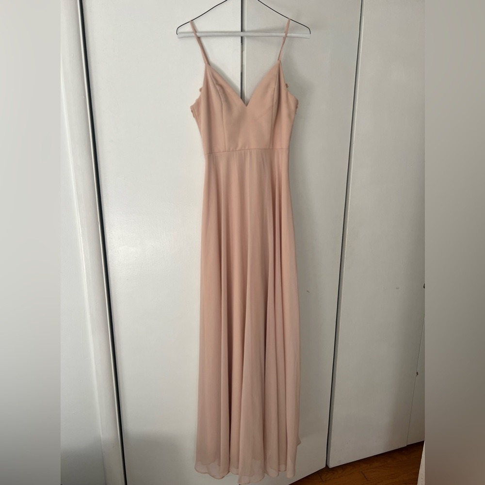 Lulus Romantic Ways Blush Pink Lace Button Back Maxi Dress